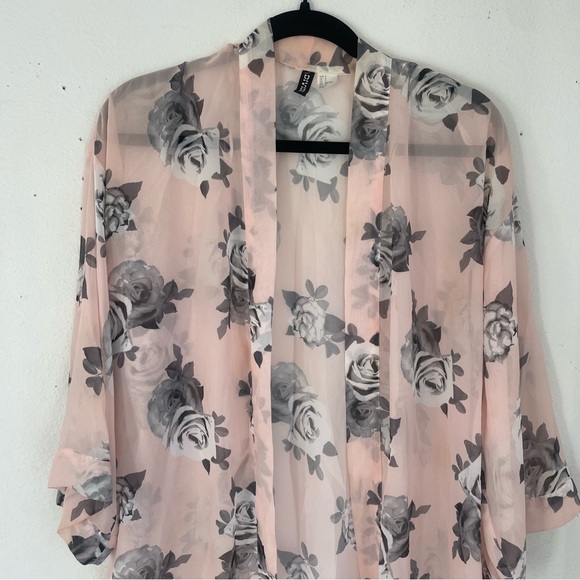 Pink Floral Chiffon Cover Up - Picture 2 of 4